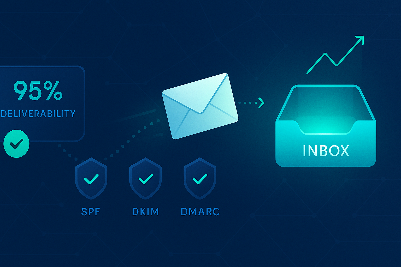 Email deliverability optimization dashboard showing inbox placement rates